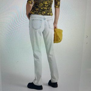 GANNI Bleached high-rise slim-leg jeans